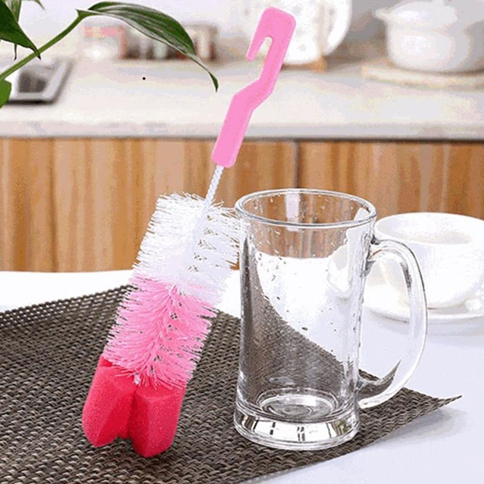Flaschenbürste mit langem Griff, Flaschenwaschmaschine, Geschirrspülbürste, Flexible Wasserflaschenbürste zum Reinigen, Schwammbürste für Tassen