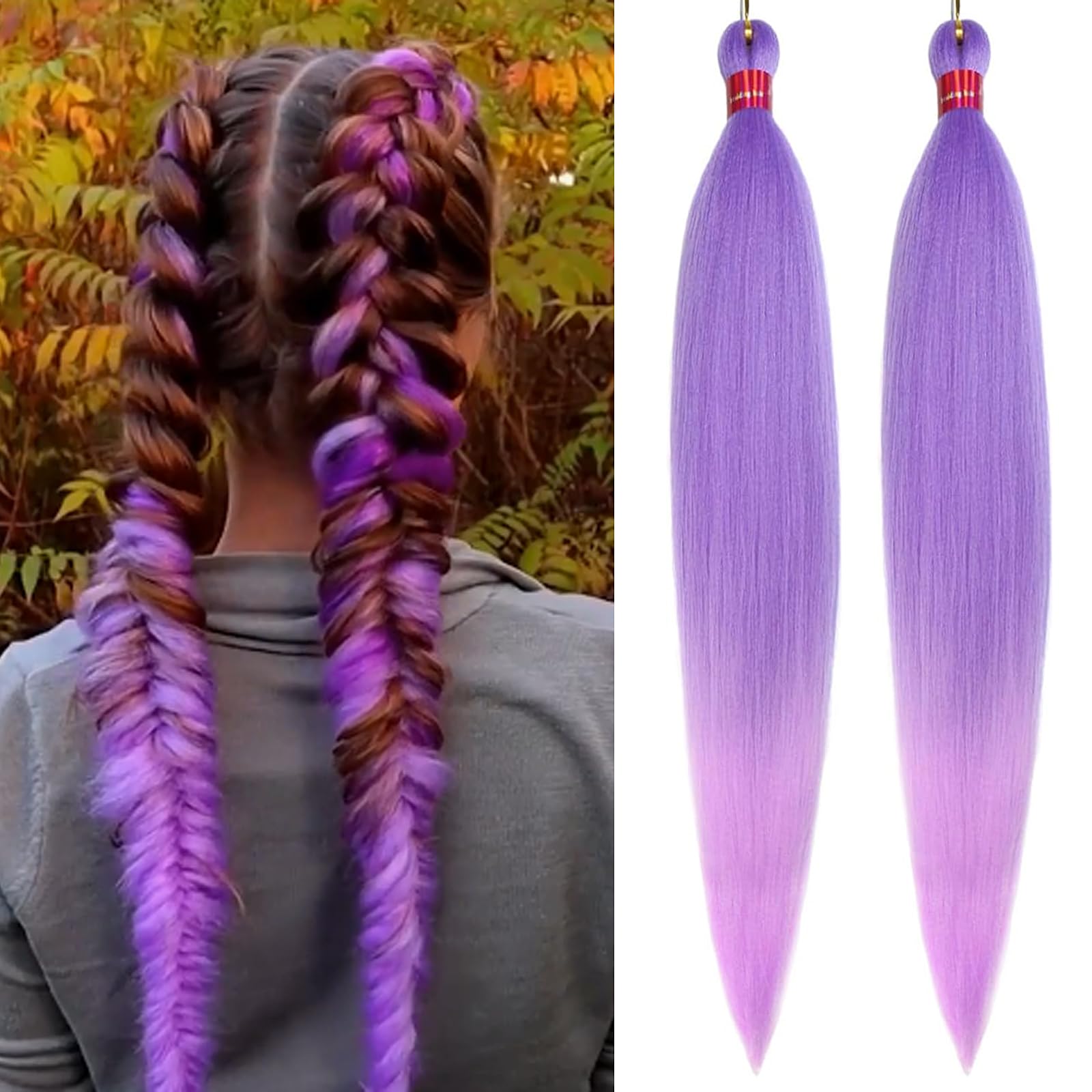 Amazon.com : Ombre Light Purple Braiding Hair Pre Stretched 