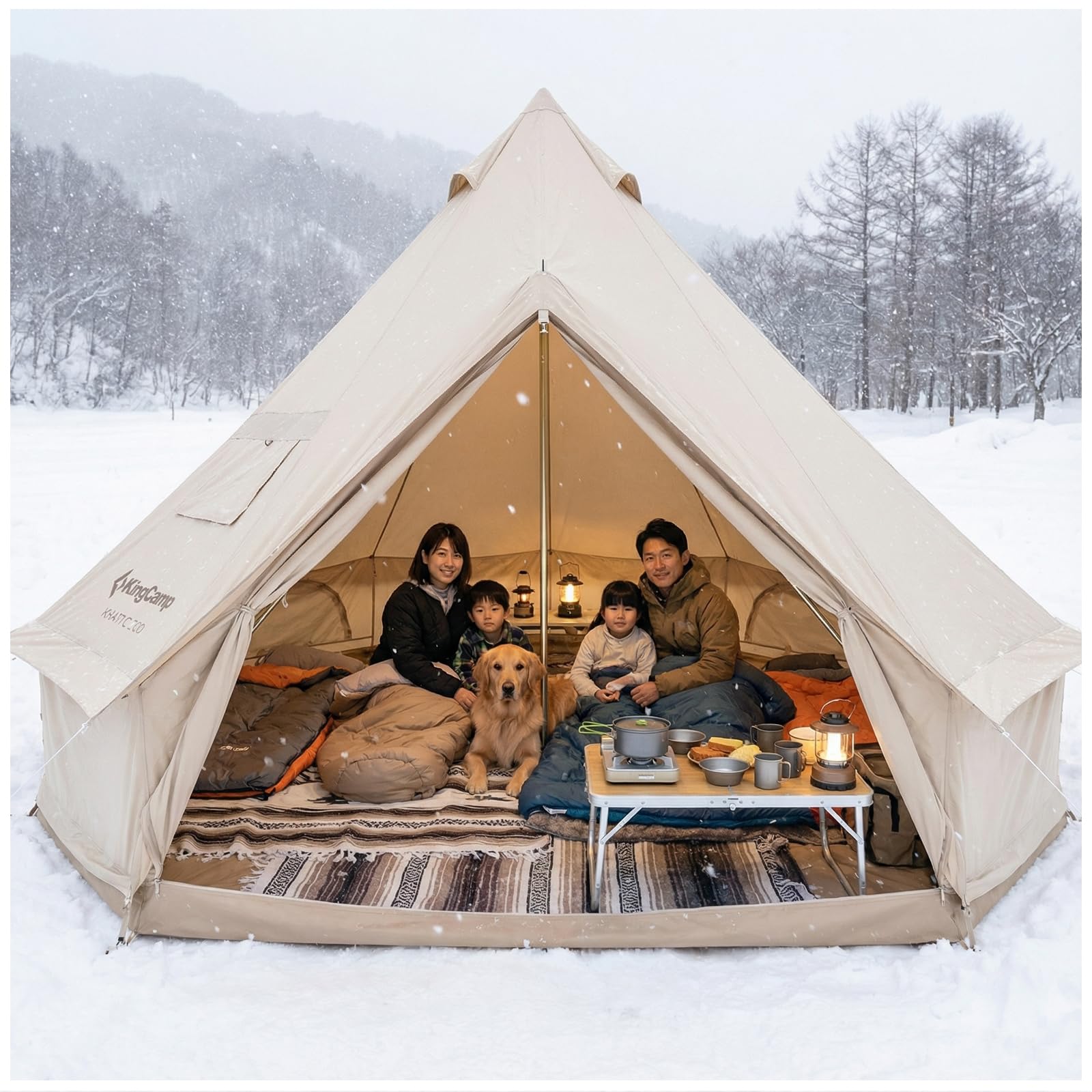Amazon | 【2026新登場】KingCamp ベルテント 4m 大型 冬用 ポリ