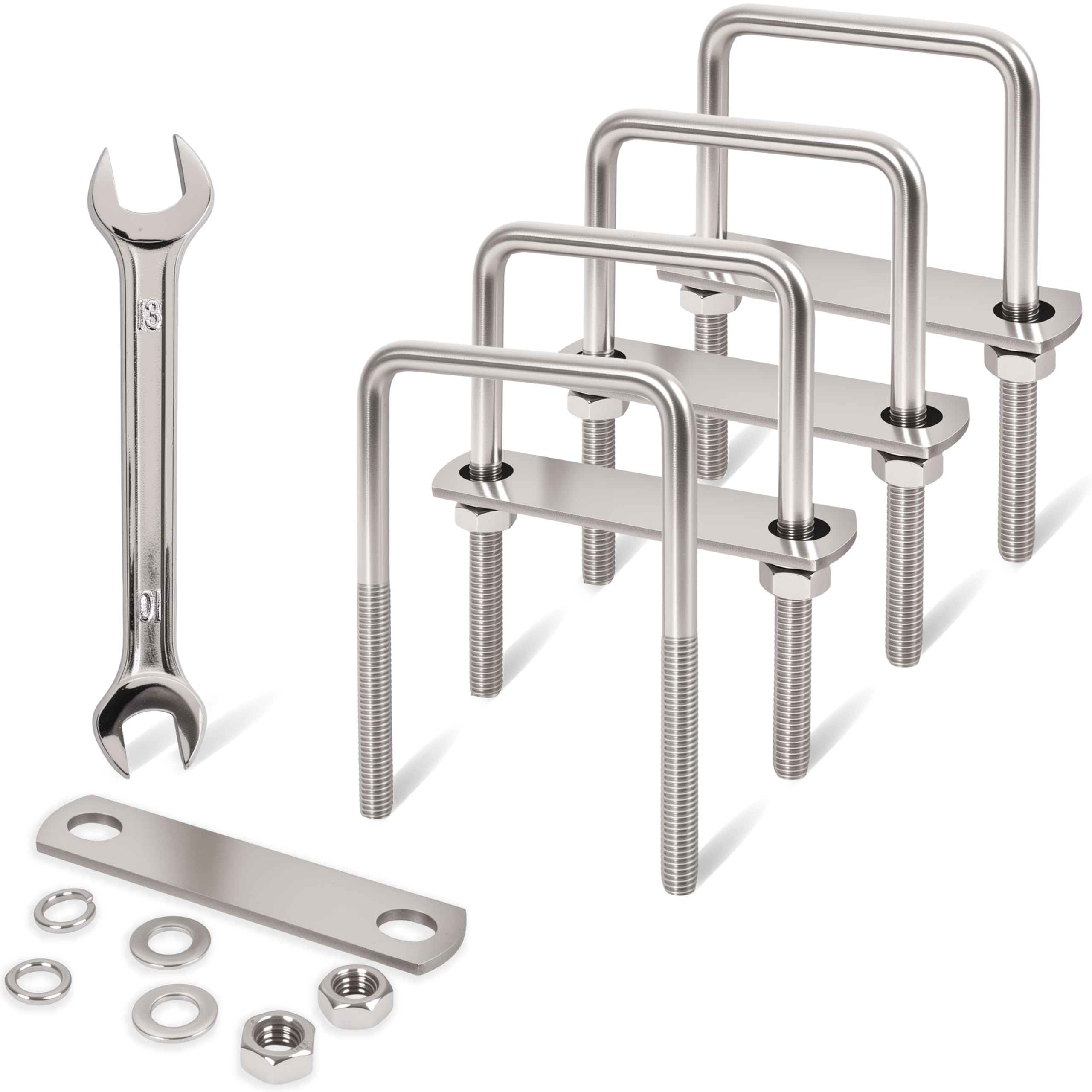 M8 Stainless Steel U-Bolts - 4 Pack -1