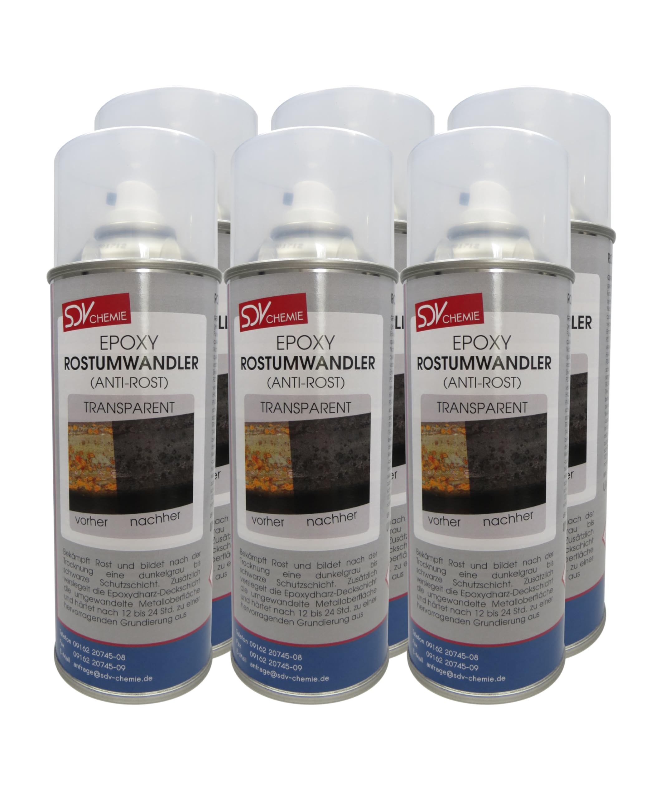 SDV Chemie EPOXY Rostumwandler Spray 6x 450ml Roststopp und Grundierung