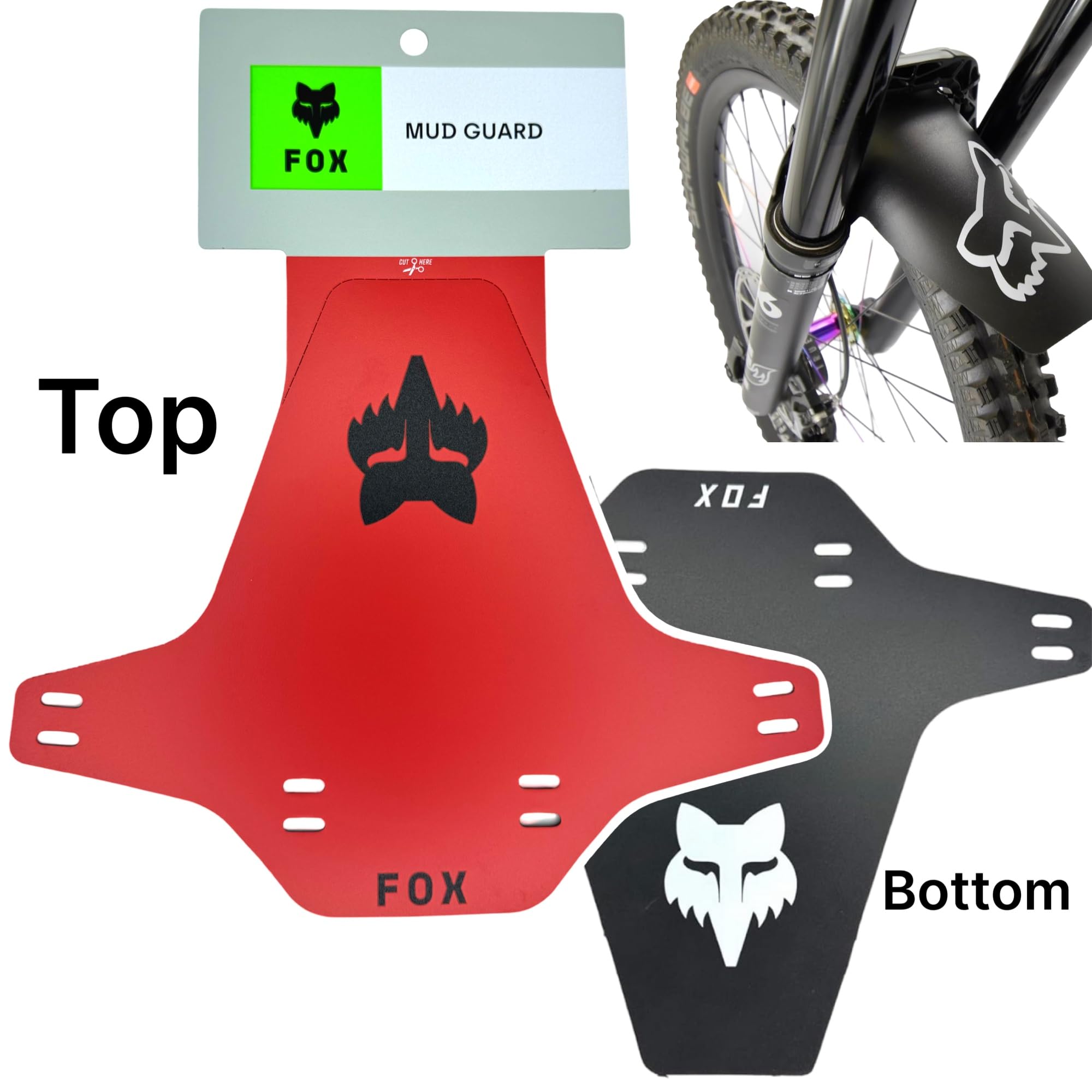 F26 Mud Guard Fahrrad Schutzblech, Unisize, Retro Rot Schwarz