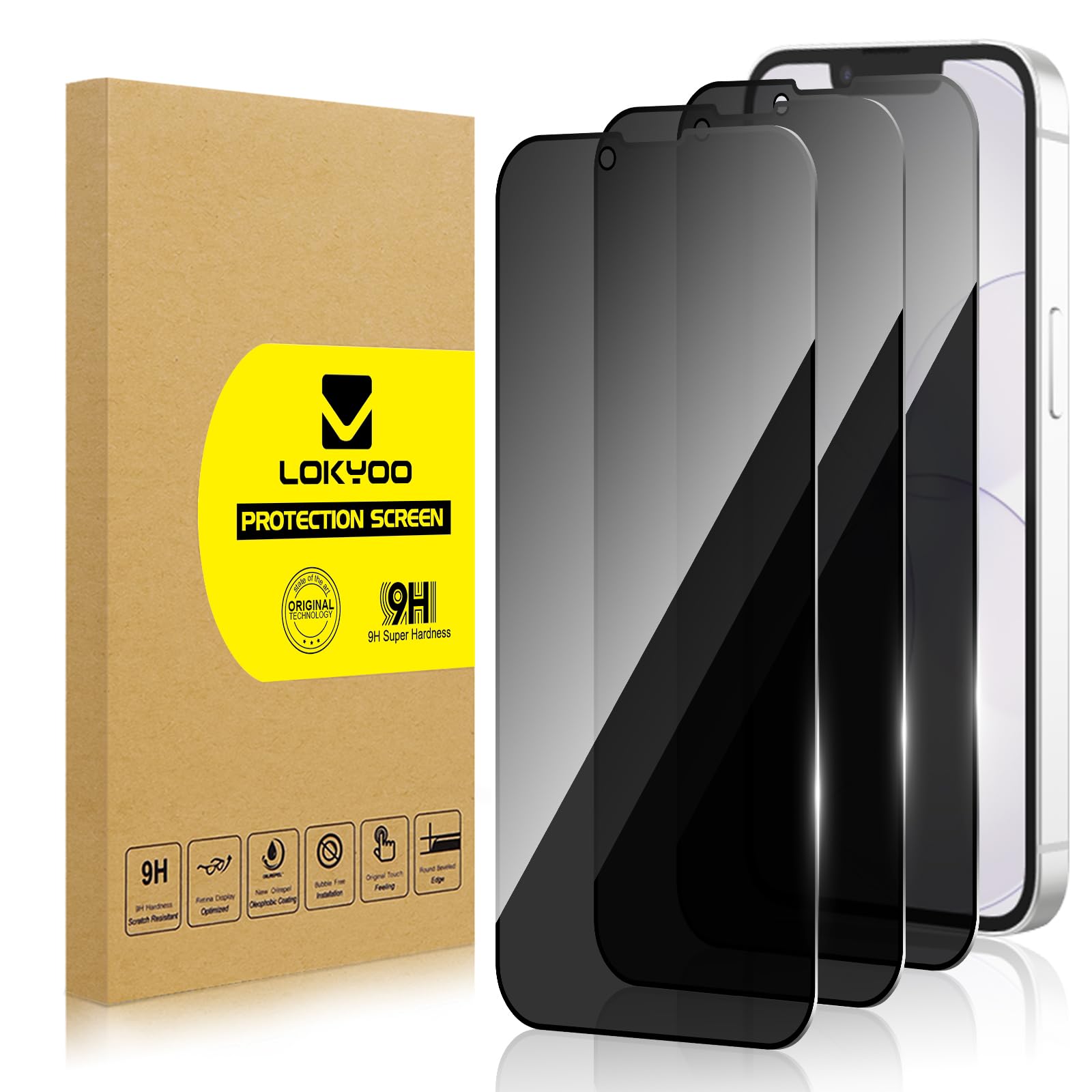2 Piezas Protector Pantalla Privacidad para iPhone 13 Pro Max | Cristal Vidrio Templado Antiespia, Amigable para Funda, 9H Dureza HD Transparente