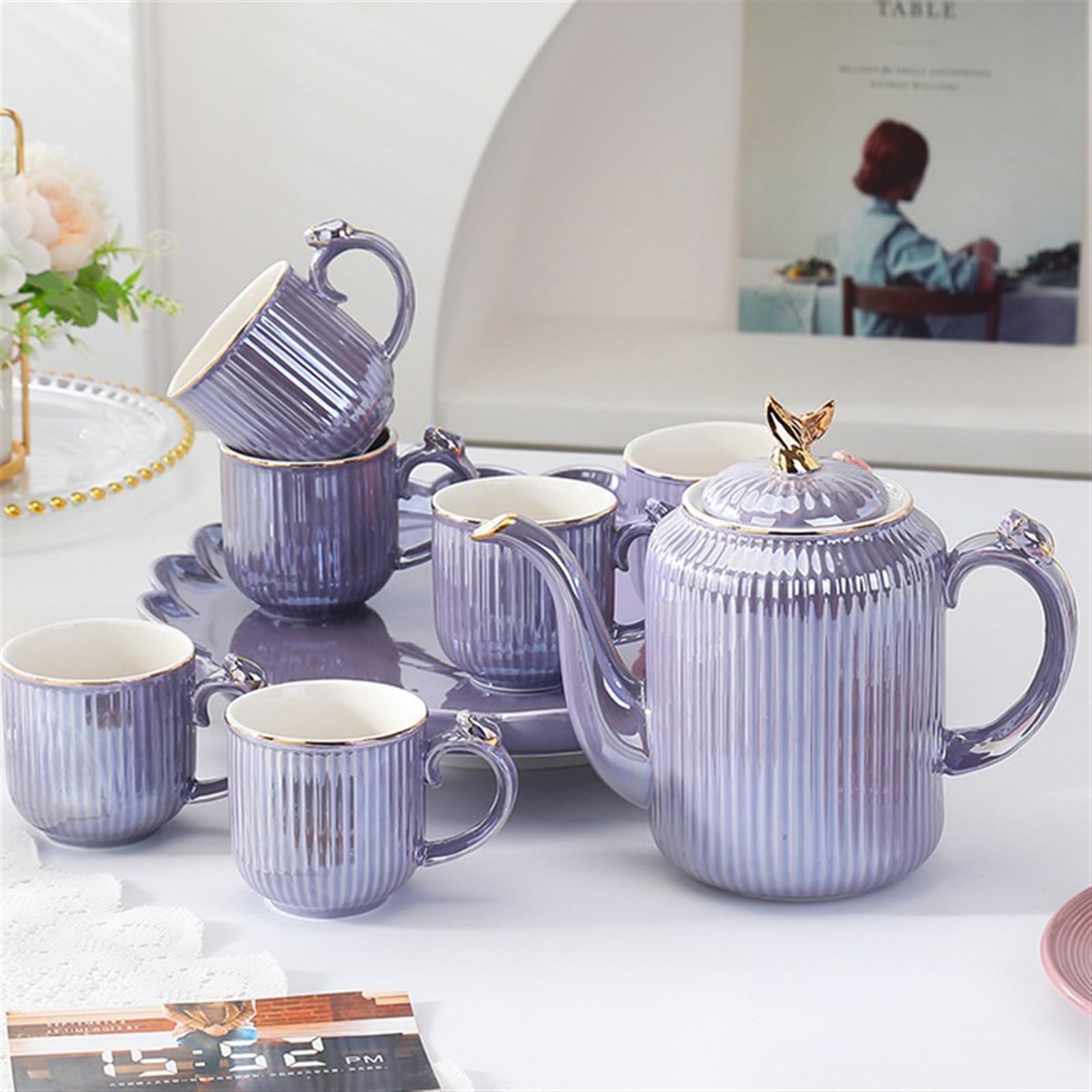 Bere Set di tazze da tè con bollitore freddo in ceramica for uso domestico