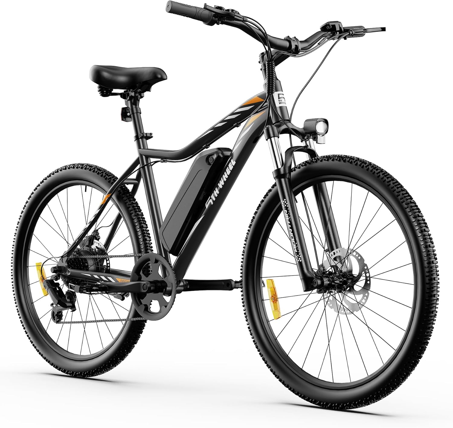 5TH WHEEL Discover Electric Bike for Adults,750W Peak Motor Electric Bicycle 23Mph 26" Commuting Electric Mountain Bike,43Miles Removable Battery,7-Speed Gears,Front Suspension,LCD Display