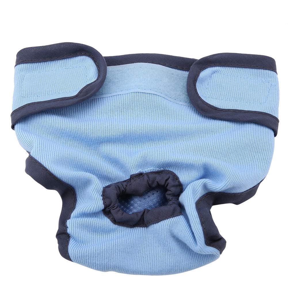 Female Dog Nappies for Heat Cycle, Soft Comfortable Cotton Sanitary Pants, Reusable Washable for Small Medium Large Dogs and Puppies, Blue XL Size