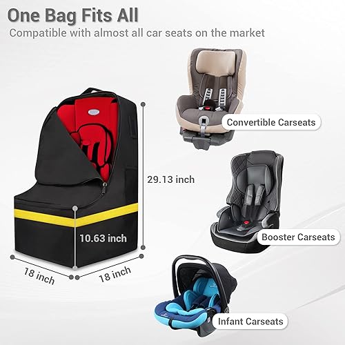 Miniatura 2 de Bolsa de viaje para asiento de automóvil, acolchada, cómoda, duradera, espaciosa, a cuadros, para asiento de automóvil, para 3 en 1, convertible,