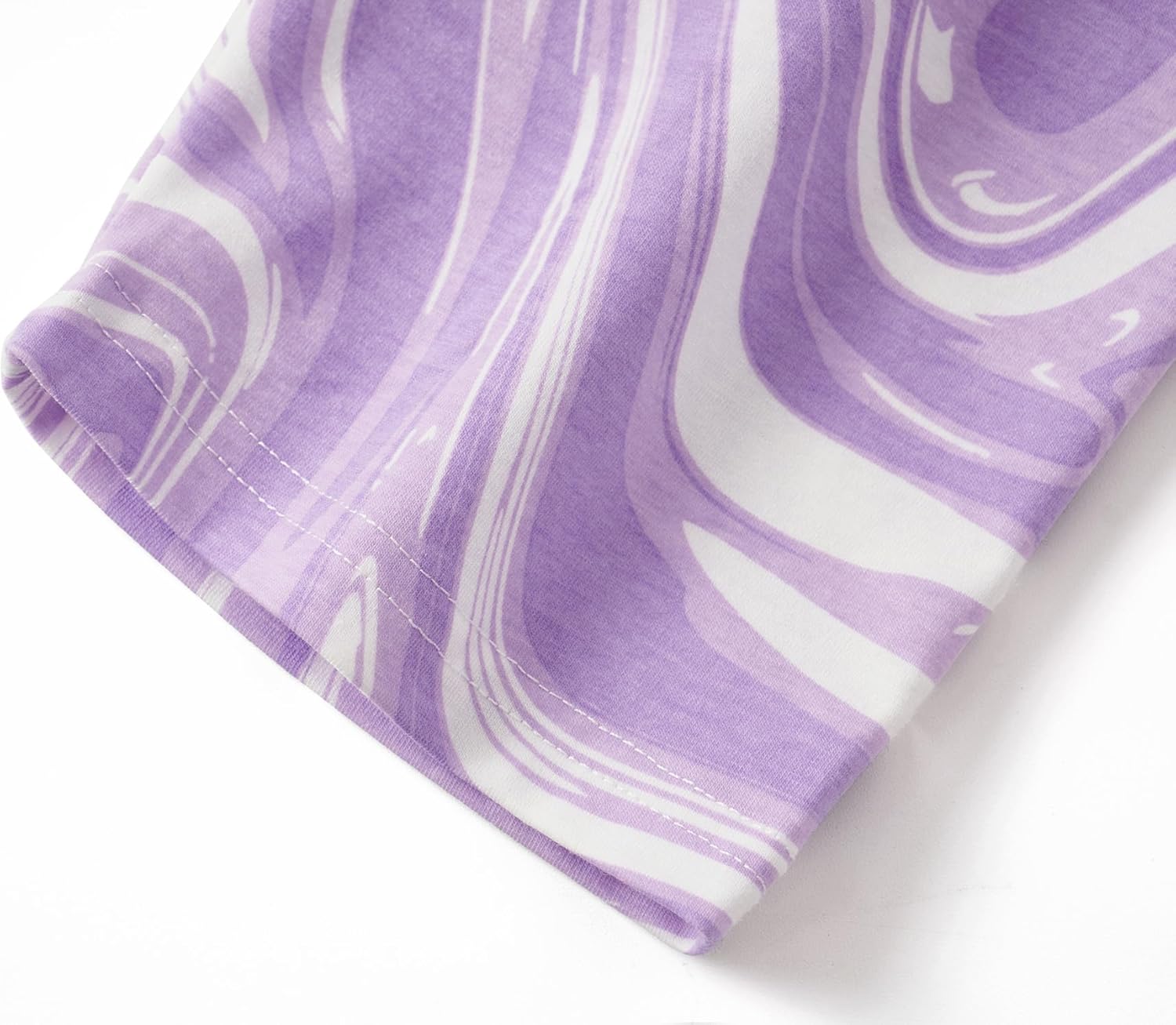 Beezizac Pajamas for Girls 2-Piece Marble/Checker/Cat/Panda Print Long Sleeves Shirt & Pants PJ Set Jammies Size 4T-18 - Image 6