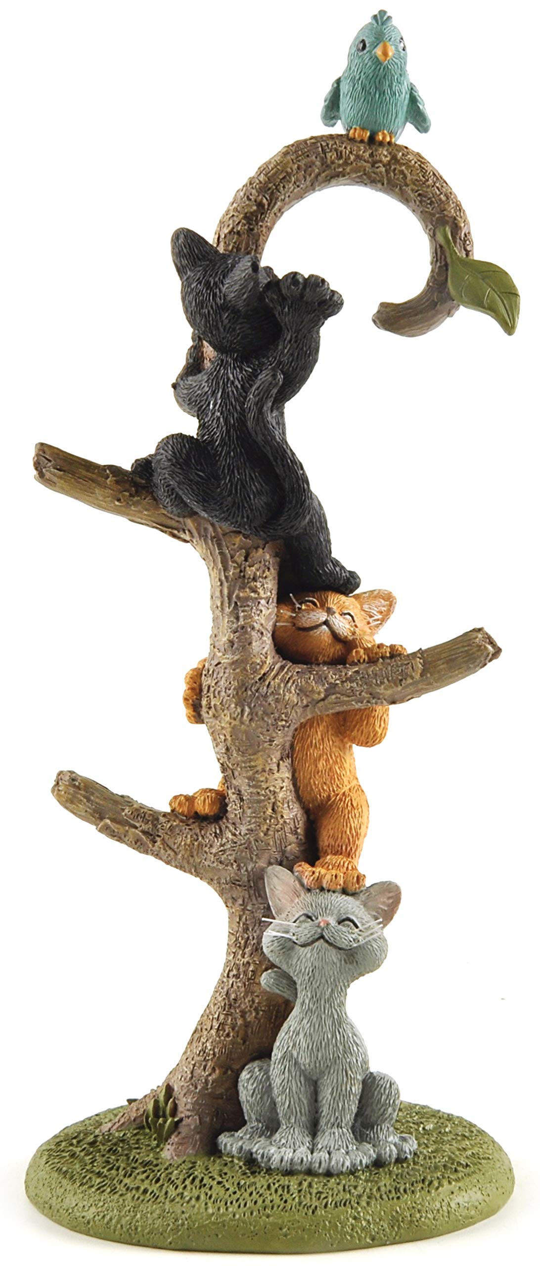 JFSM INC. Whimsical Happy Cat Kittens Climbing Tree Ring Stand Holder Figurine - Happy Cat Collection - Cat Lover Gifts for Women, Cat Lover Gifts for Girls, Cute Cat Gifts, Cat Gifts for Cat Lovers
