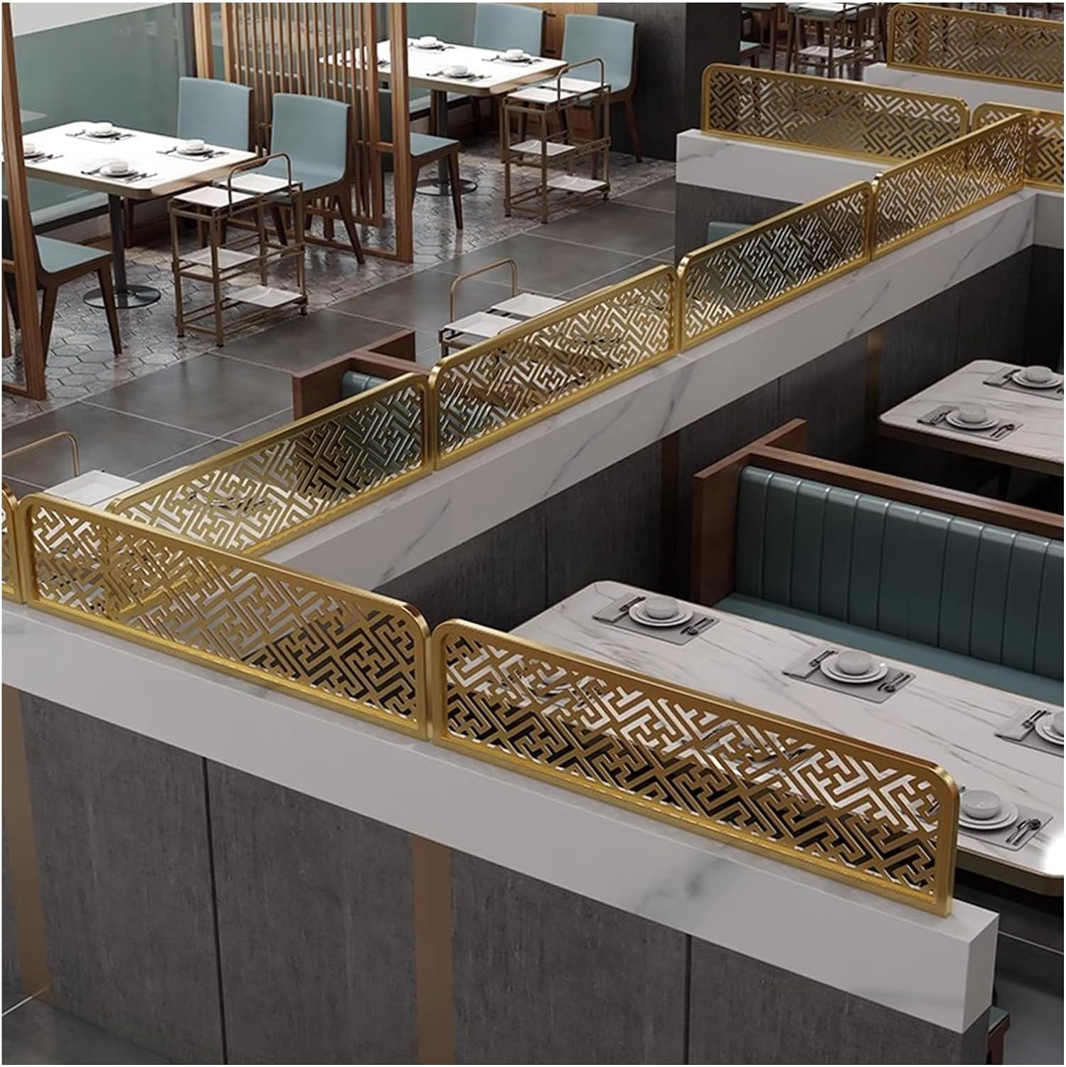 Przegrody XHR do jadalni Przegrody do jadalni Design Rzeźbione perforowane ścianki działowe restauracja perforowana ścianka działowa ściana działowa prywatności dla restauracji (kolor: O