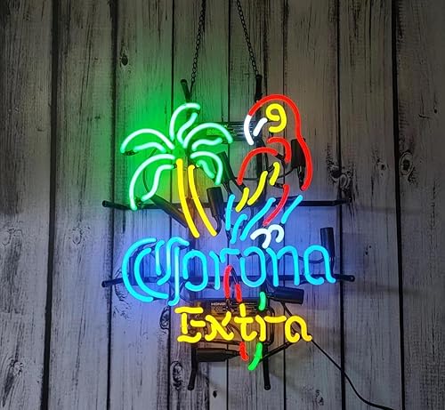 Miniatura 2 de Eletina HHEE-002 - Letrero de neón con diseño de árbol de palmera extra, 20 x 16 pulgadas, para hombre, barra deportiva, pub, cerveza, luz de neón