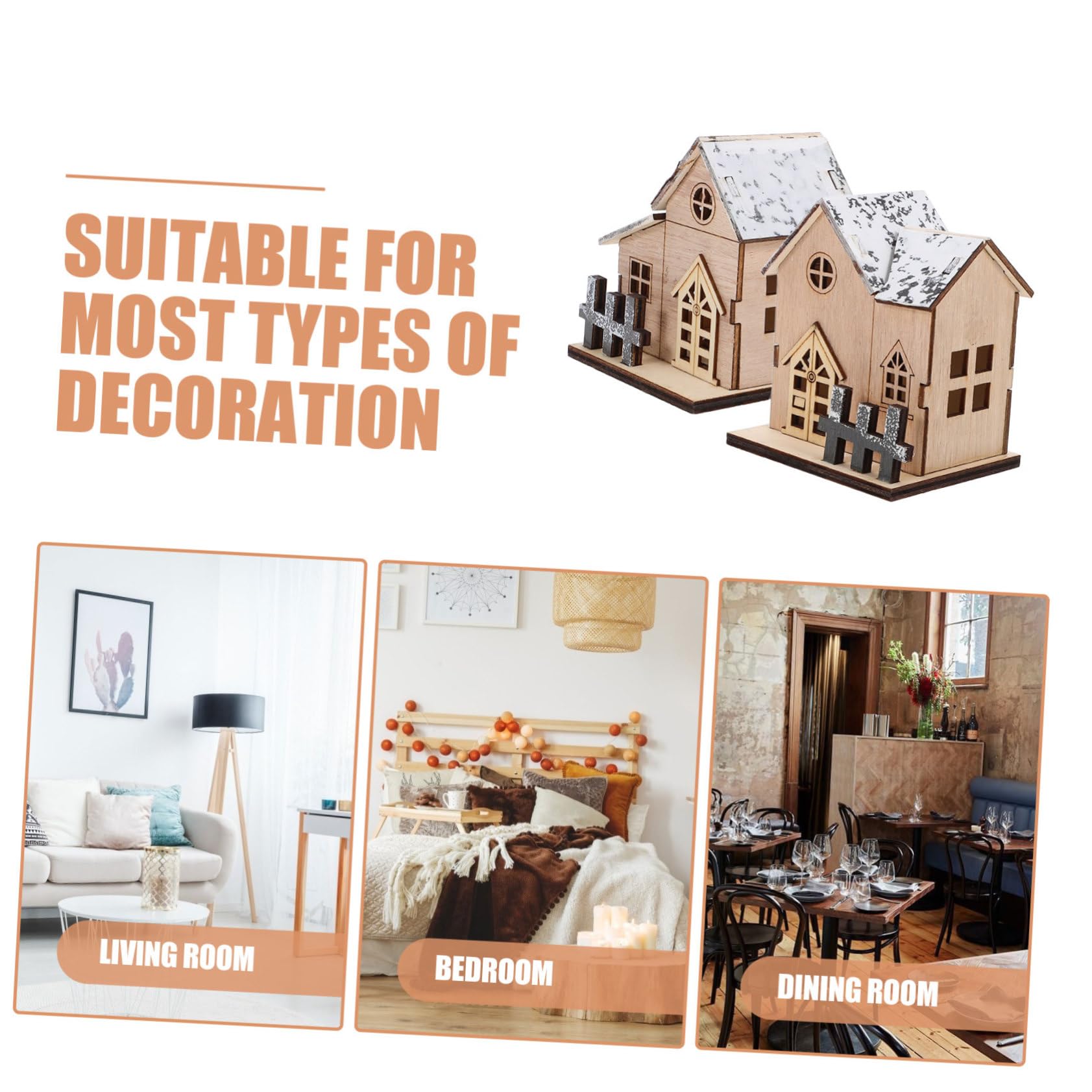 Cabilock 4 Set Luci Natalizie in Legno Gonfiabili Natalizi Solare Addobbi Natalizi per Ufficio Decorazioni Natalizie per Ufficio Luminosa Casa in Legno di Natale Baite Luminose 2 Pezzi * 4