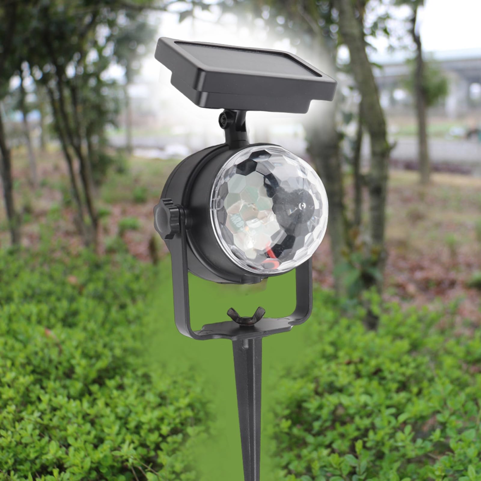Fdit Lampada per Proiettore con Faretto a LED Rotante, Ad Energia Solare, a Tenuta Stagna, Ideale per Feste di Natale