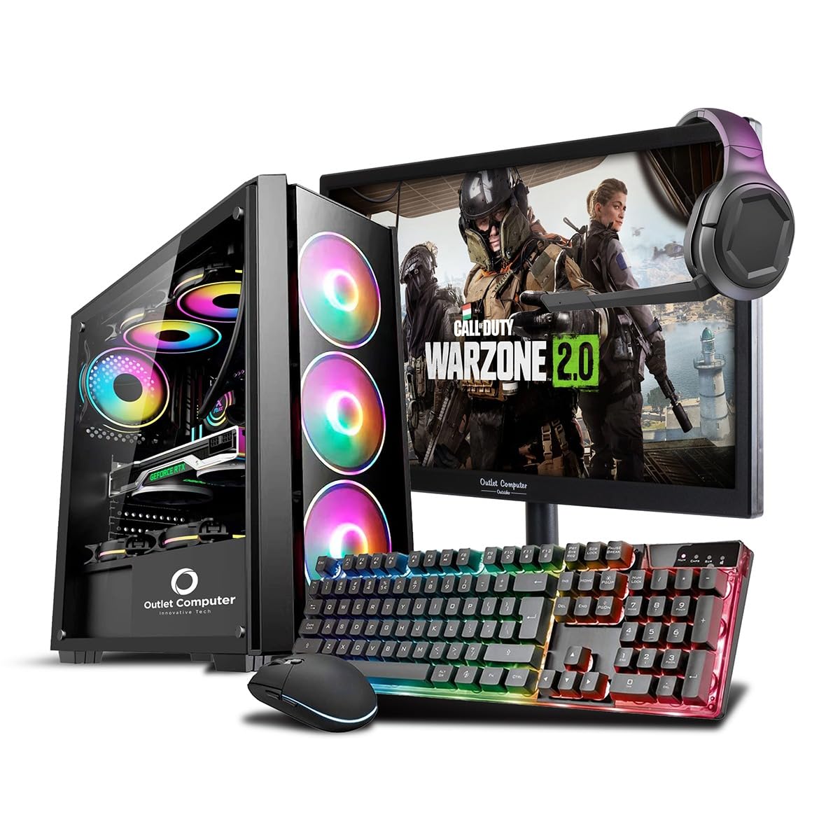 Outlet Computer Outsider PC Gaming Desktop i7 - SSD 1TB - RAM 64GB - RTX 5050 8GB GDDR7 - MONITOR 24"