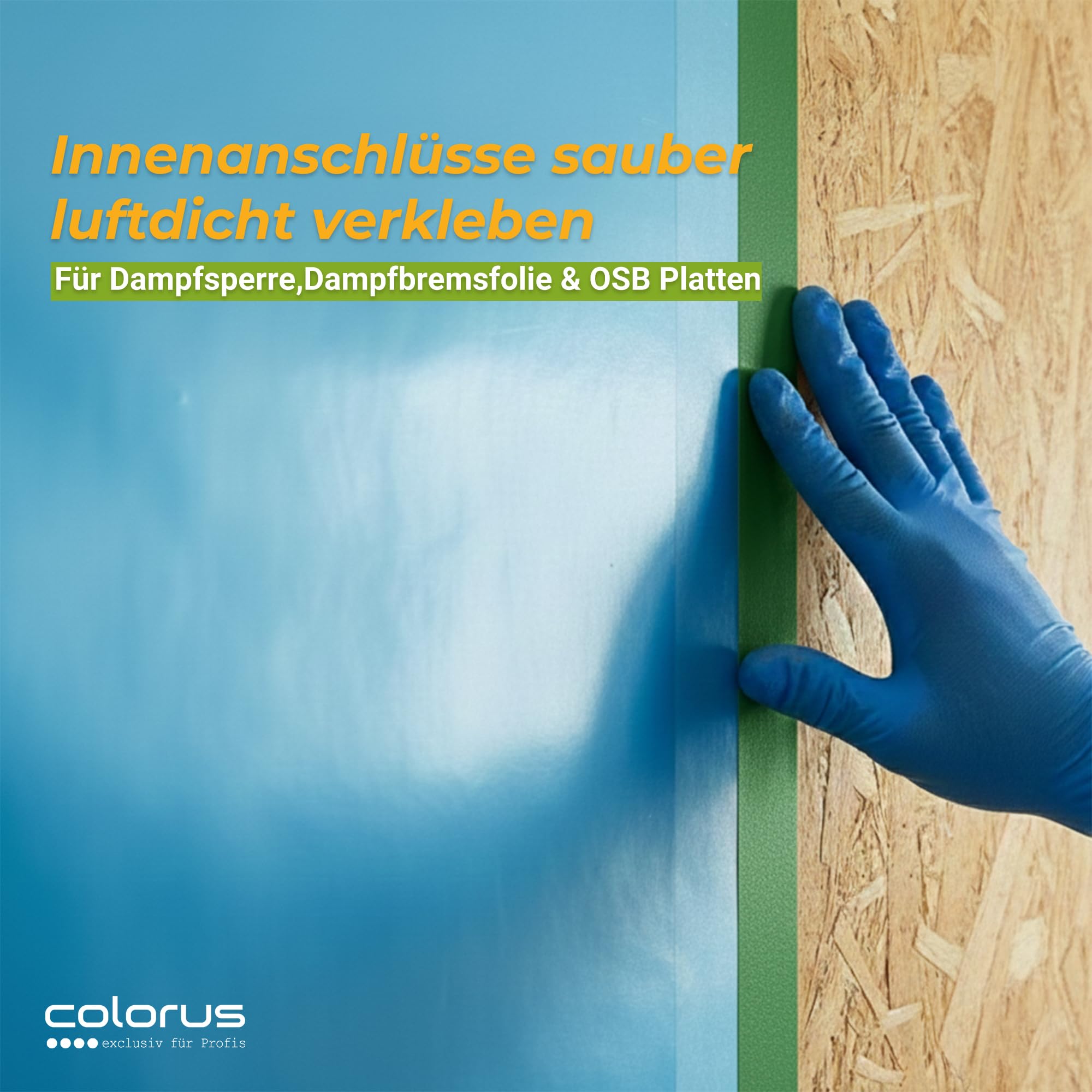 Colorus Dampfsperrklebeband 50 mm x 25 m 4 Rollen Folienklebeband