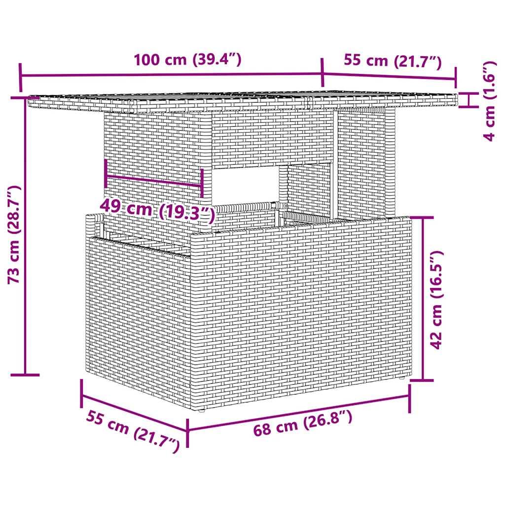 Set Divani da Giardino Modulare con Cuscini Nero Polyrattan per Relax e Pranzo su Terrazza, Balcone, Patio o Veranda, Arredo Esterno Resistente e Versatile
