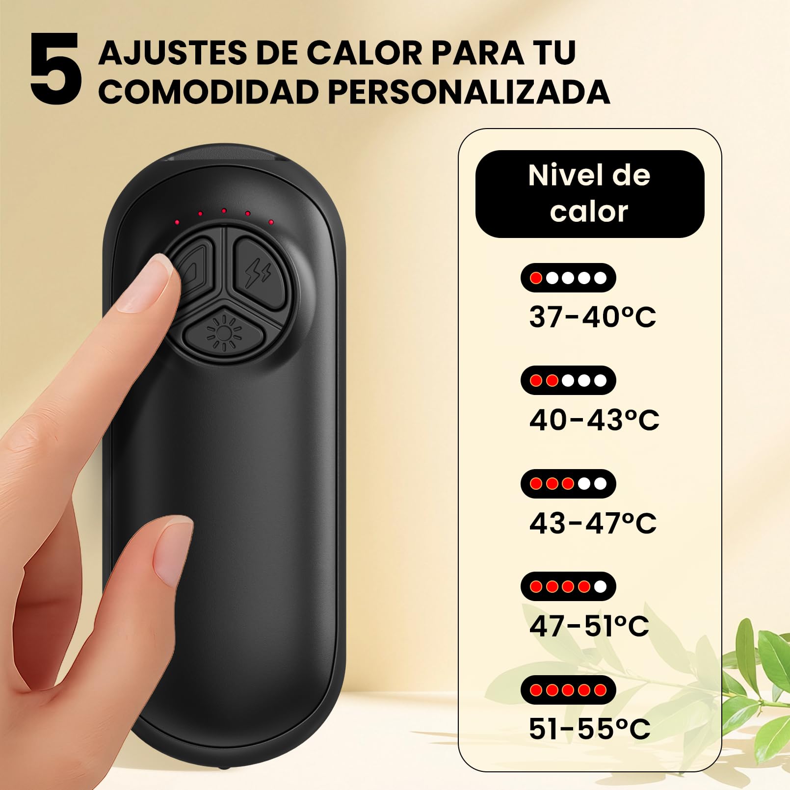 Calentador de Manos Recargable con Linterna 2 Piezas, 6000mAh 20Horas de Batería, Calentador Portatil Electrico Calentador Manos de Bolsillo, Regalos para Navidad/Camping/Caza/Senderismo