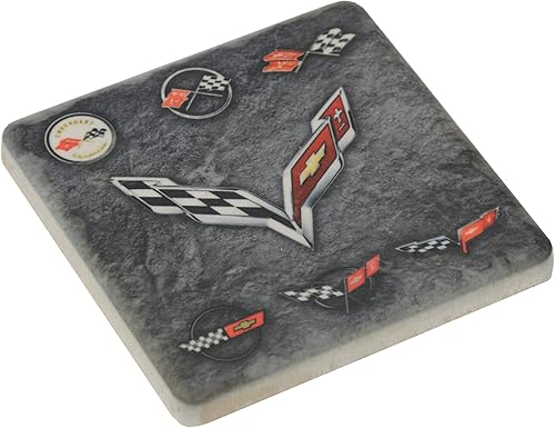 Corvette 7 Generations - Posavasos para azulejos de piedra, color oscuro