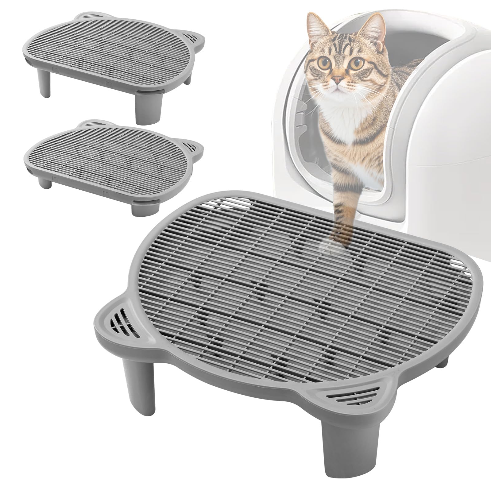 Litter Catching Step for Cat Litter Box, Litter Trap Stool for Automatic Litter Box Self Cleaning, Litter Collection Stairs, Litter Catcher Ramp for