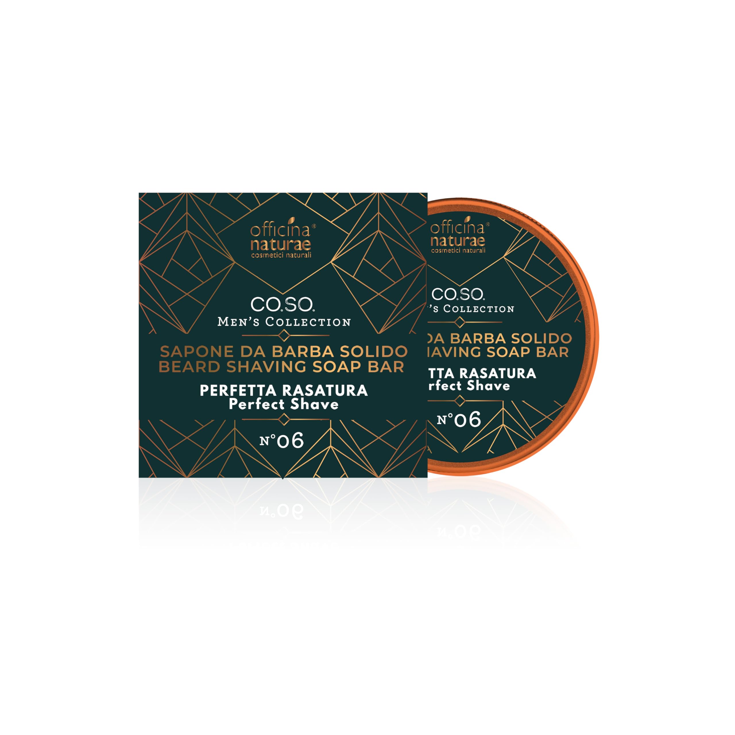 Officina Naturae | Sapone da Barba Solido N°06, Rasatura Naturale, Pelle Morbida e Liscia, 50g