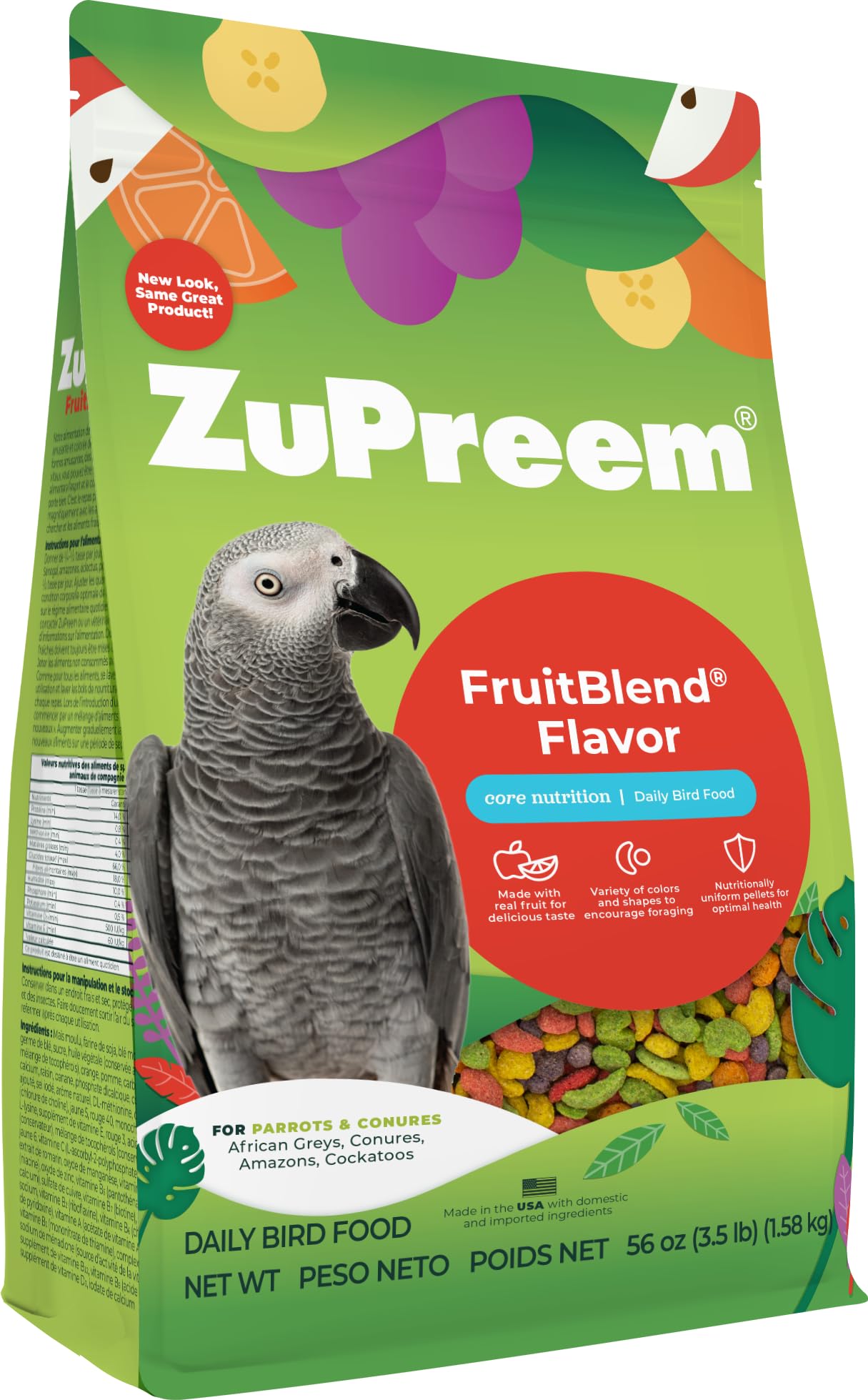 ZuPreem Fruitblend Flavor Medium & Large Parrot Food 3.5 LbZuPreem Fruitblend Flavor Medium & Large Parrot F…