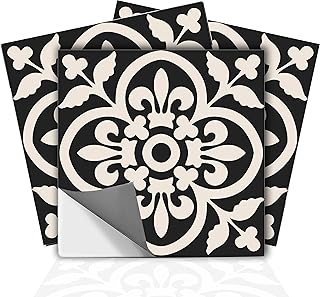 Bleucoin Encaustic Peel and Stick Tile Stickers for Kitchen Backsplash B...