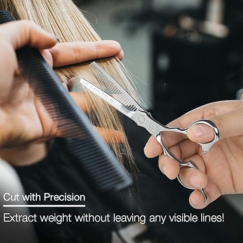 Miniatura 3 de Tijeras de corte de cabello de 6 pulgadas, tijeras para adelgazar el cabello, tijeras texturizadoras para peluquería para peluquería, mujeres,