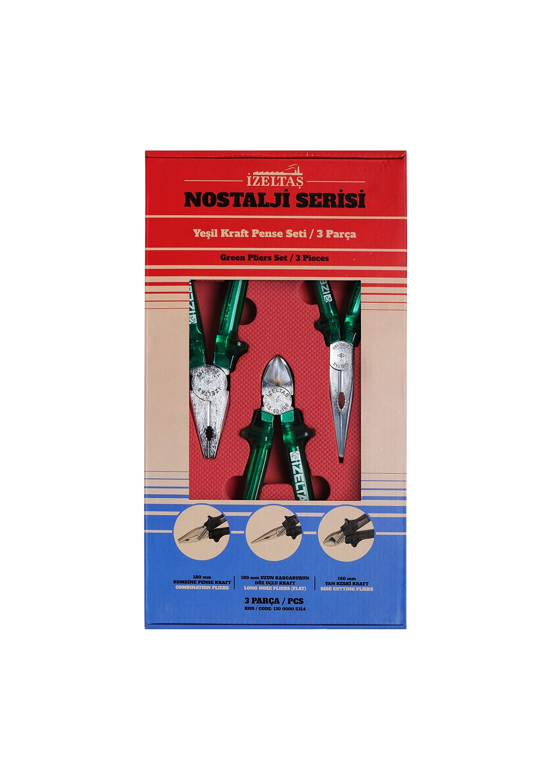 İzeltaş Nostalji Serisi Pense Seti 3 Parça