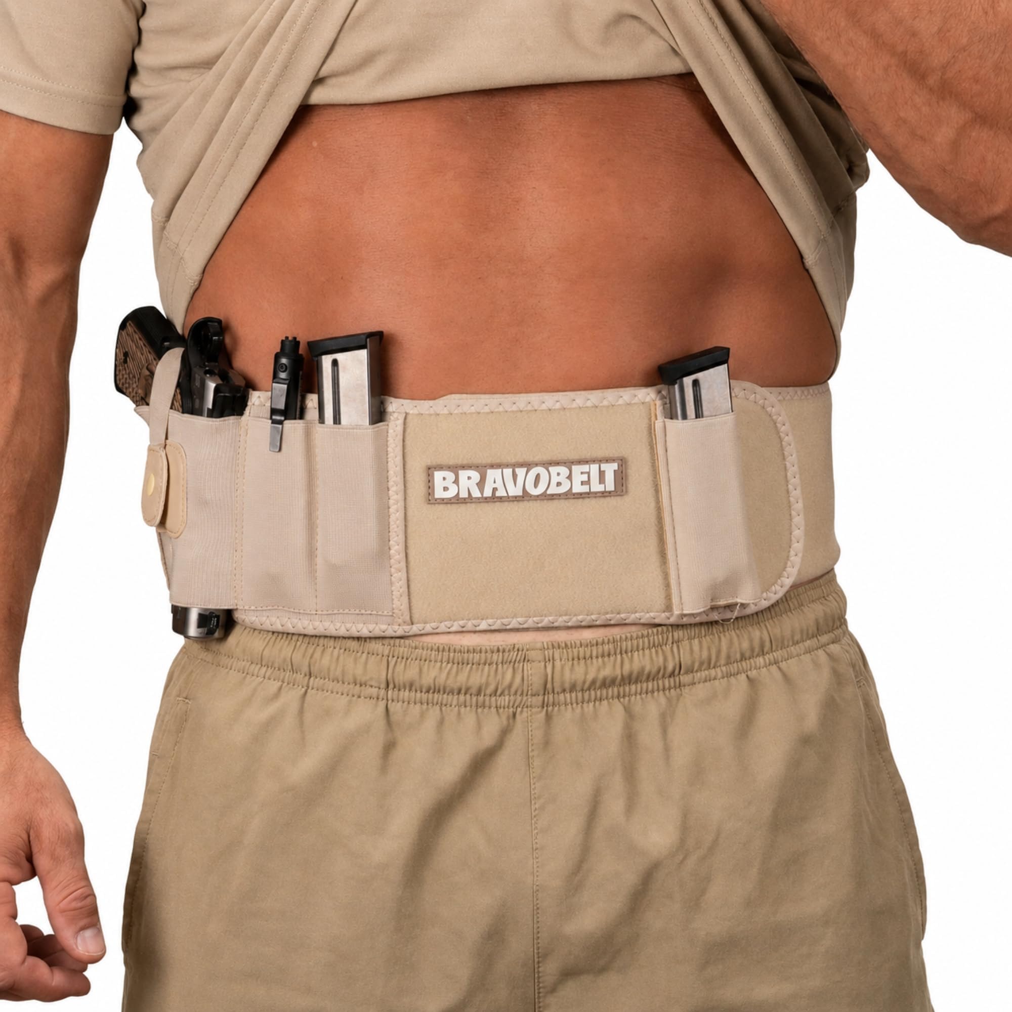 BRAVOBELT Belly Band Holster - by BRAVOBELT Athletic Performance Holster for Running, Jogging, Hiking - G17-43 S&W M&P 40 Shield | for Men & Women