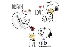 Bedtime Originals Snoopy Love Wall Decals/Stickers w/Woodstock, Stars, & Moon - Snoopy...