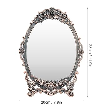ヴィンテージ 特大 ミラー 鏡 レトロ Amazon.co.jp: 化粧鏡 レトロ デスクトップ化粧鏡 デスク装飾 花