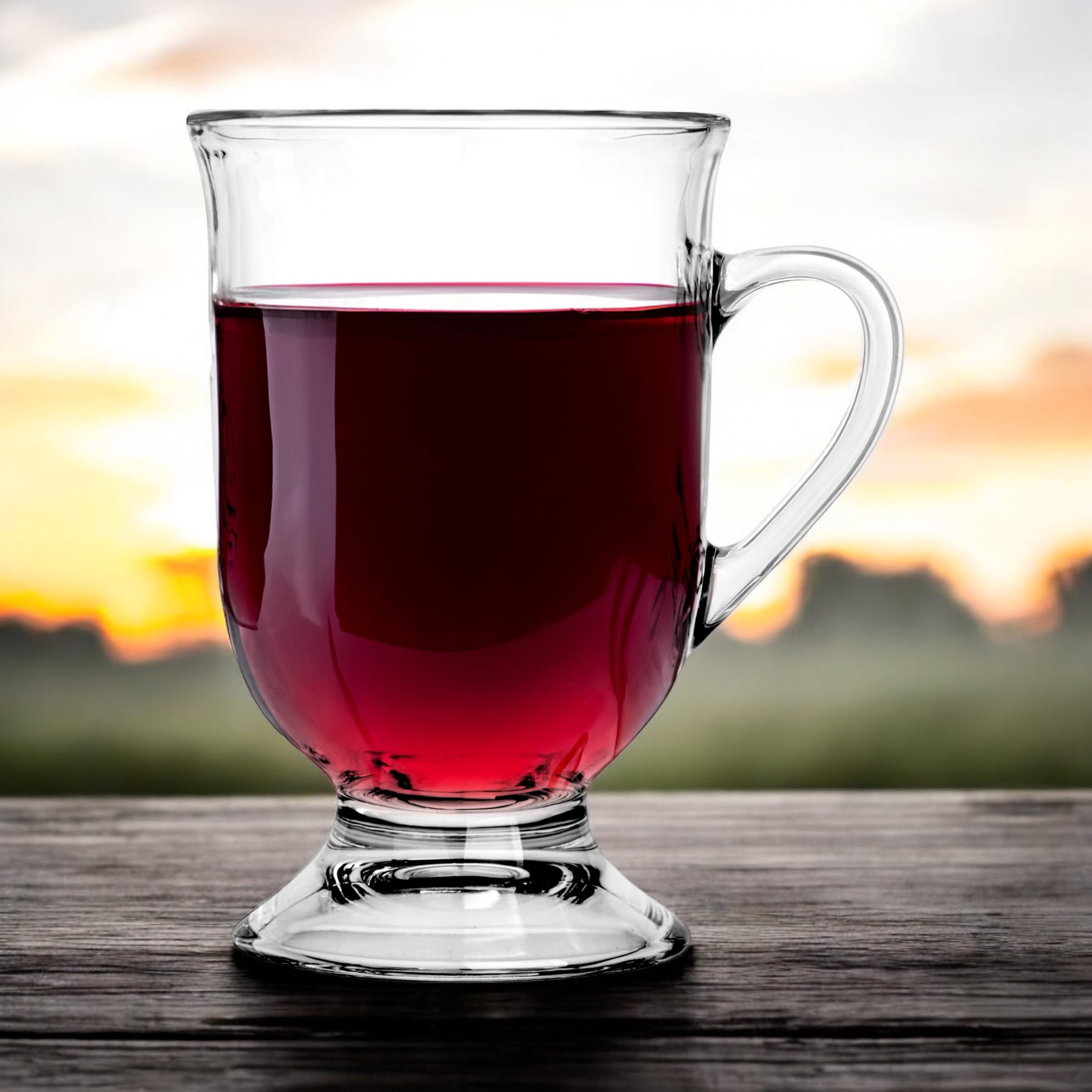 Trinkgläser Set 420 ml – 24 Stück Wassergläser Perfekt für Kaffee, Tee und heiße Getränke - Dessertgläser - Ergonomischer Griff - Spülmaschinenfest - Ideal für Zuhause und Büro