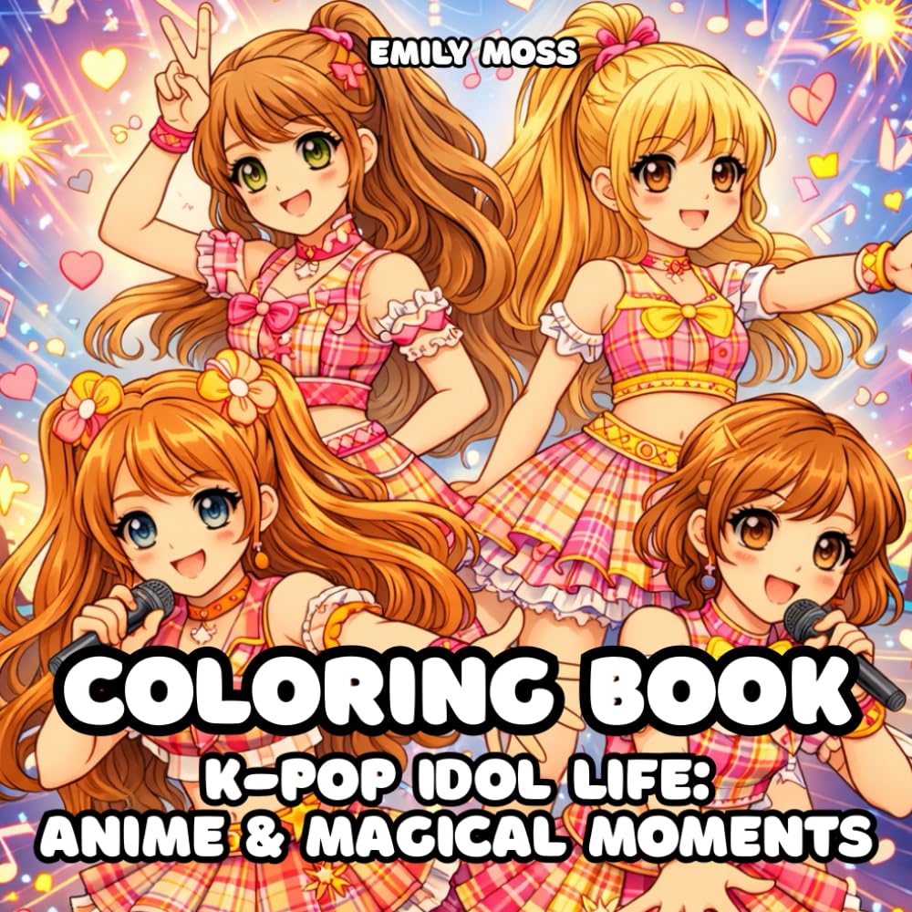 K-Pop Idol Life: Anime & Magical Moments Coloring Book: Sweet & Cute Kawaii Idol Dreams, Music and Friendship Coloring Book for Teens and Adults: Cute ... • On Stage & Backstage • Idol Daily Life