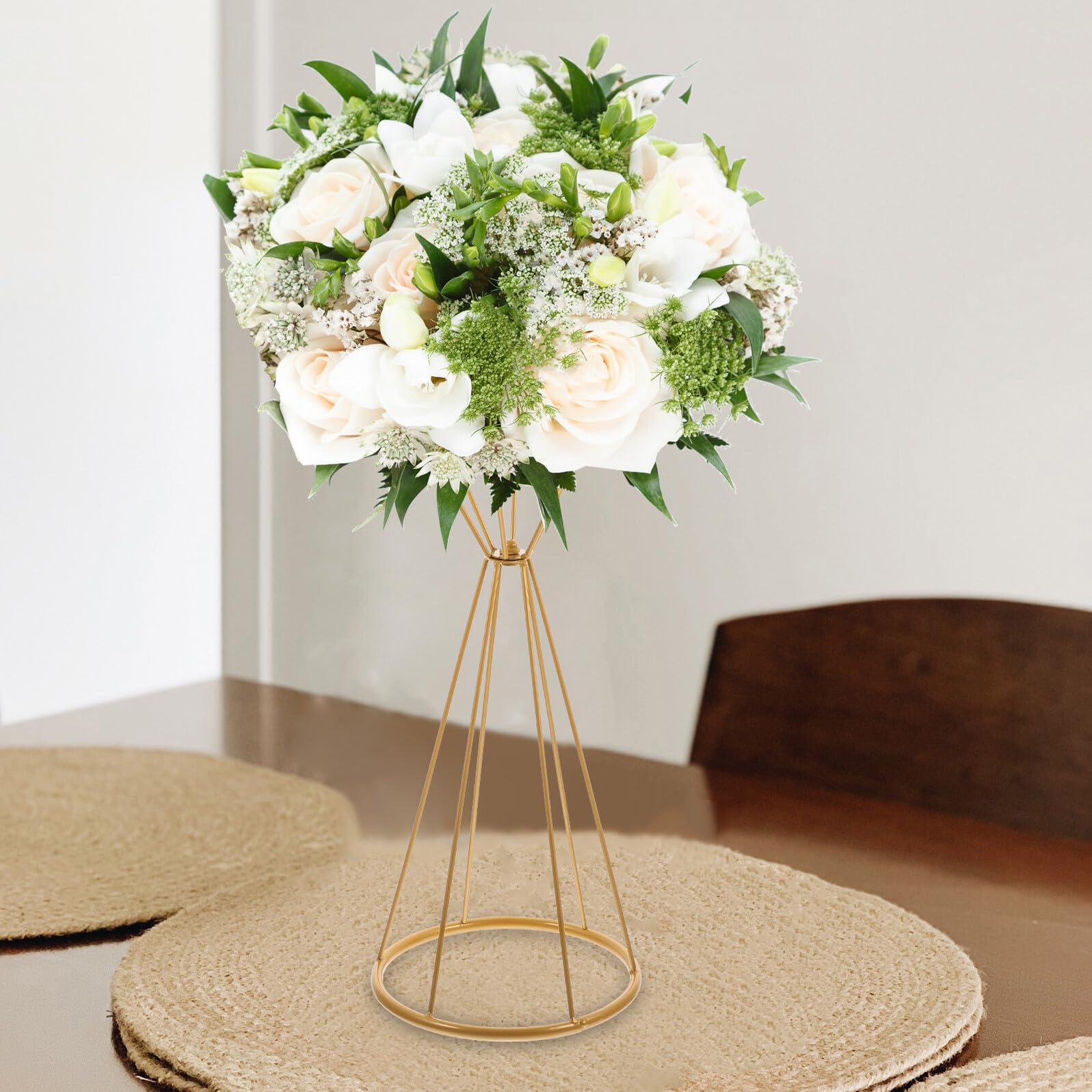 SHINEOFI Centrotavola Matrimonio in Metallo Vaso Cavo Decorativo Portafiori Delicato per Composizioni Floreali e Decorazioni Casa Eventi Cerimonie