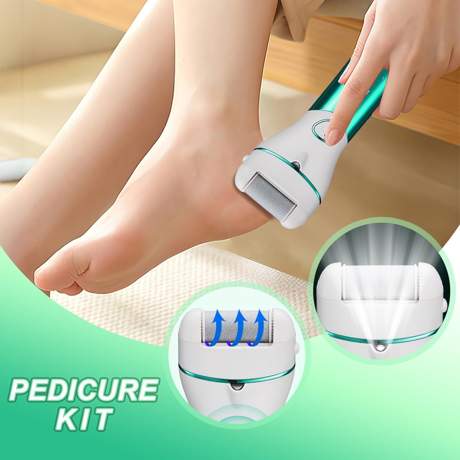 Eliminacalli Per I Piedi Strumento Rimuovi Callosità Per Piedi, Kit Cura | Strumenti Pedicure Kit completo trattamento piedi adatto a pelle dura e morta, screpolata, secca, , per donne e