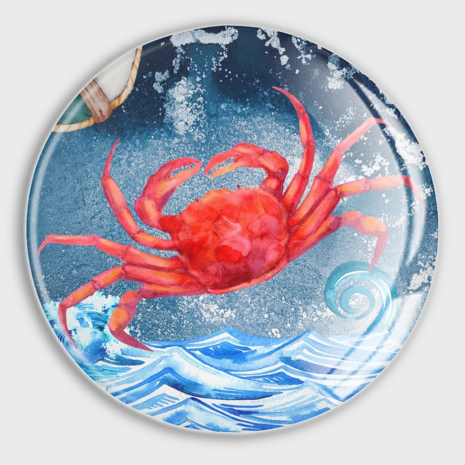 Aimant puissant en verre motif crabe lot de 4 fixation forte pour frigo