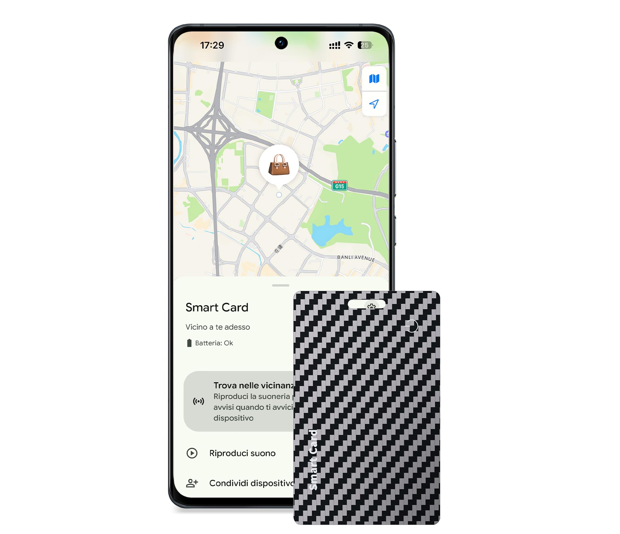 Carta Tracker Ricaricabile Compatibile con Google Find Hub, Wallet Tracker Card per Android, IP68, Ultra Sottile