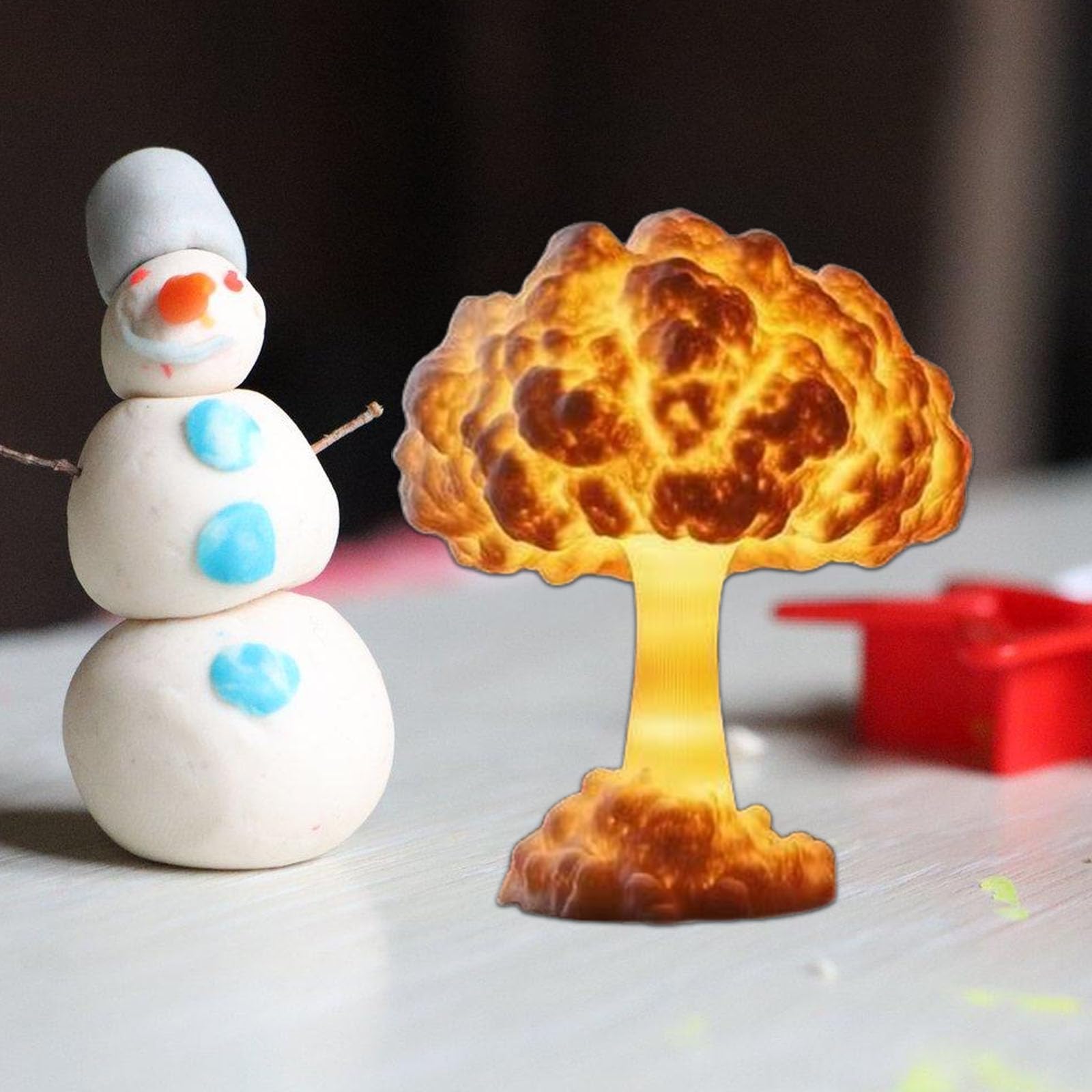 Amazon.co.jp: キノコ雲テーブルランプ手作り樹脂核モデルソフトグロー