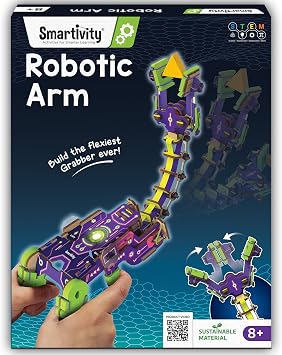 Smartivity Robotic Arm STEM Kit for Kids 8-14 Years | Build a Handheld Claw with Flexible Neck & Triggers | Educational Engineering & Science Toy for Creative Play