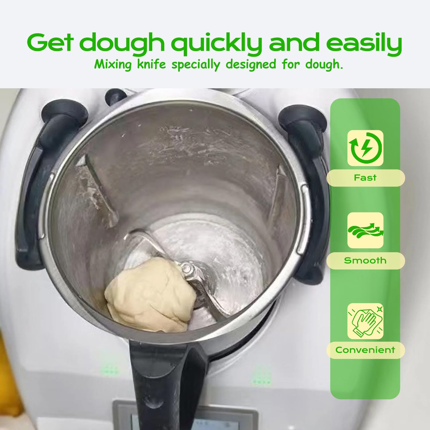 Eascandy Deegmengmes voor Thermomix TM5 en TM6, hoogwaardig reservemes, compatibel met Vorwerk Bimby TM5 TM6 TM7, scherp lemmet van roestvrij staal SUS420 voor Thermomix