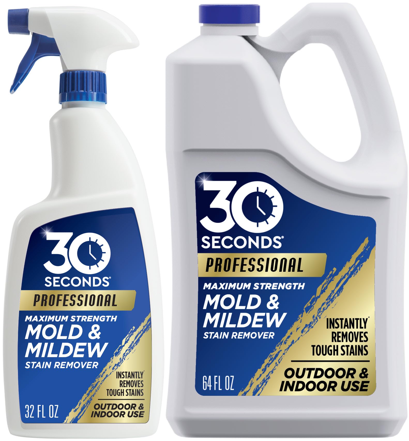 Pro Mold and Mildew Stain Remover | Scrub Free | Brighter Results Instantly | Ready To Use | 32 oz Spray Bottle, 1 Gallon Refill