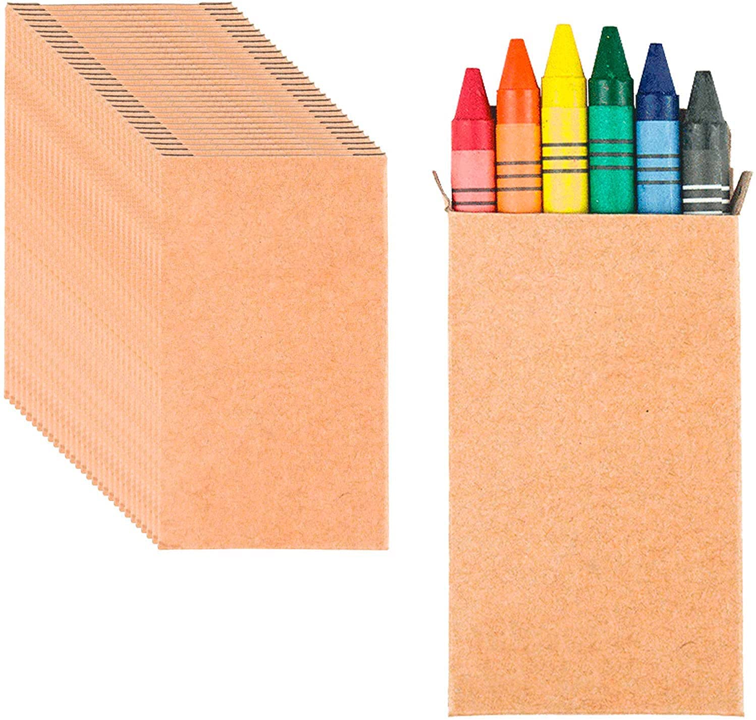 Lote 20 pack de Ceras de Colores surtidos Infantiles 6 Mini Ceras por Caja. Ideal Fiesta de Cumpleaños Infantiles, Recuerdos para niños en Bodas, comuniones o bautizos y Colegios (20)