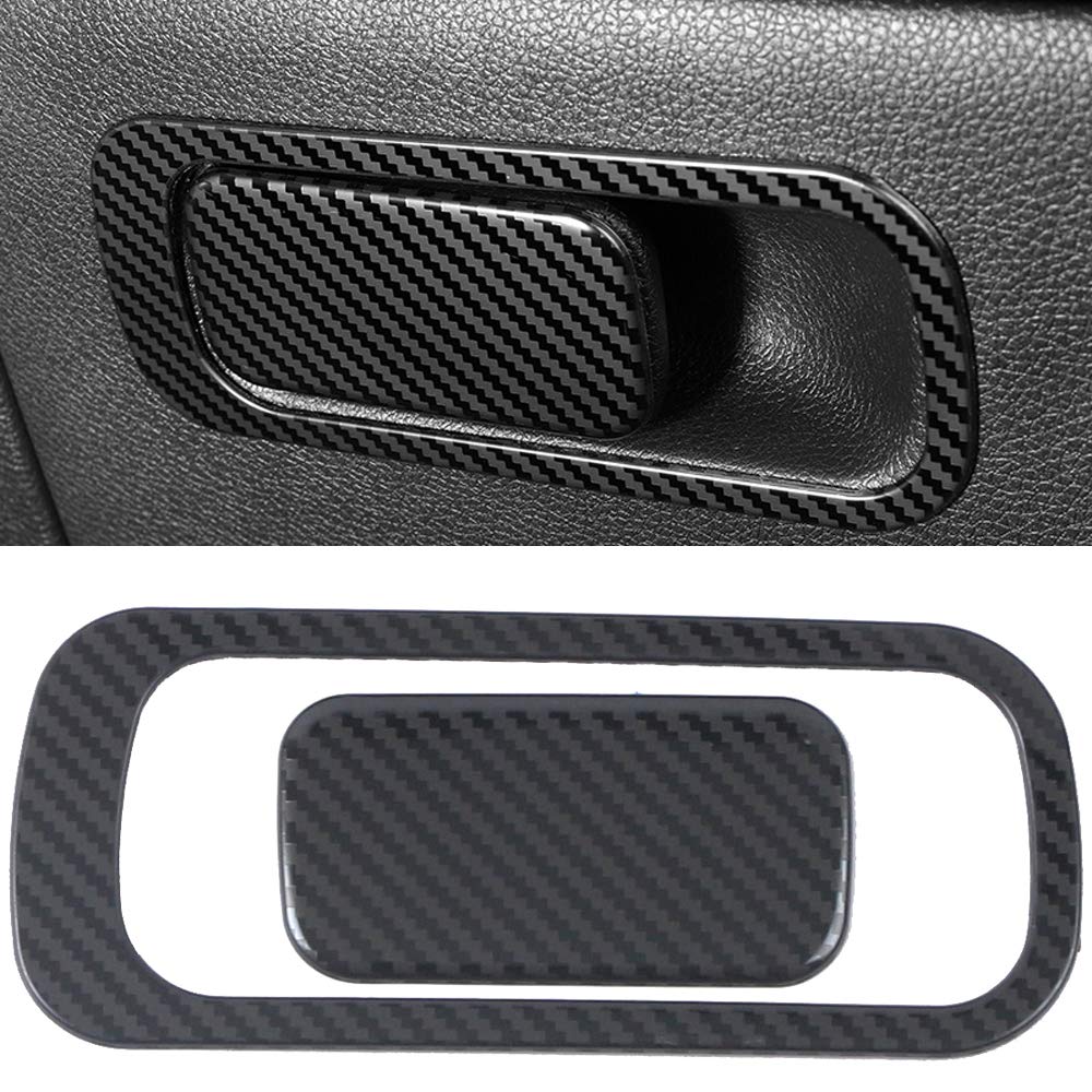 ITrims Glove Storage Box Handle Cover Trim Frame Auto Replacement Parts Decoration 2PCS Car Accessories for Kia K5 Optima 2020 2021 2022 (Carbon Fiber)