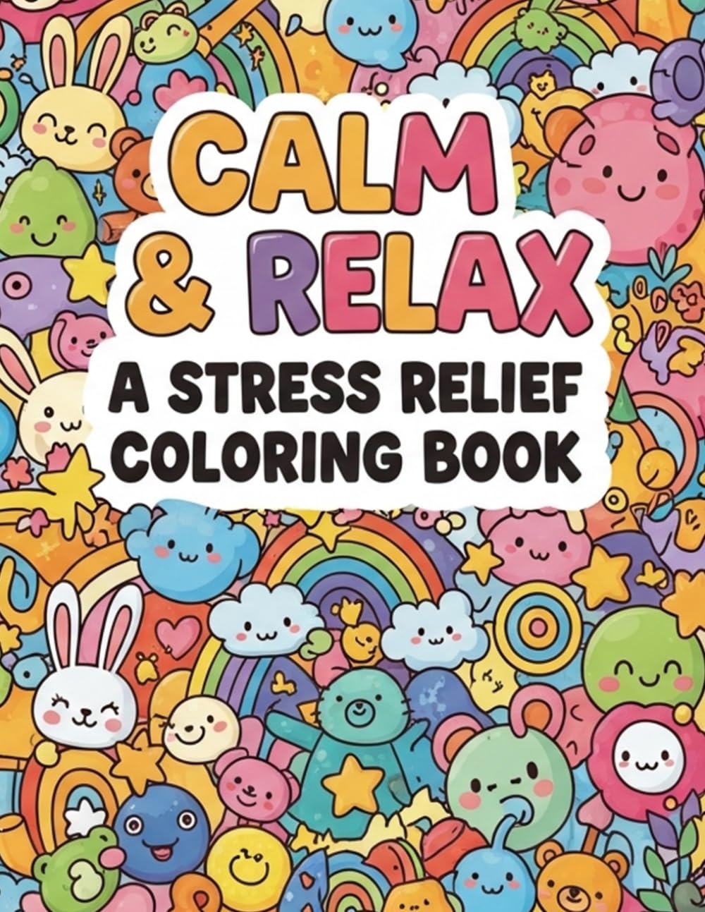 Calm & Relax: A Stress Relief Coloring Book: Fun, Cute & Easy Coloring Pages for Kids & Teens