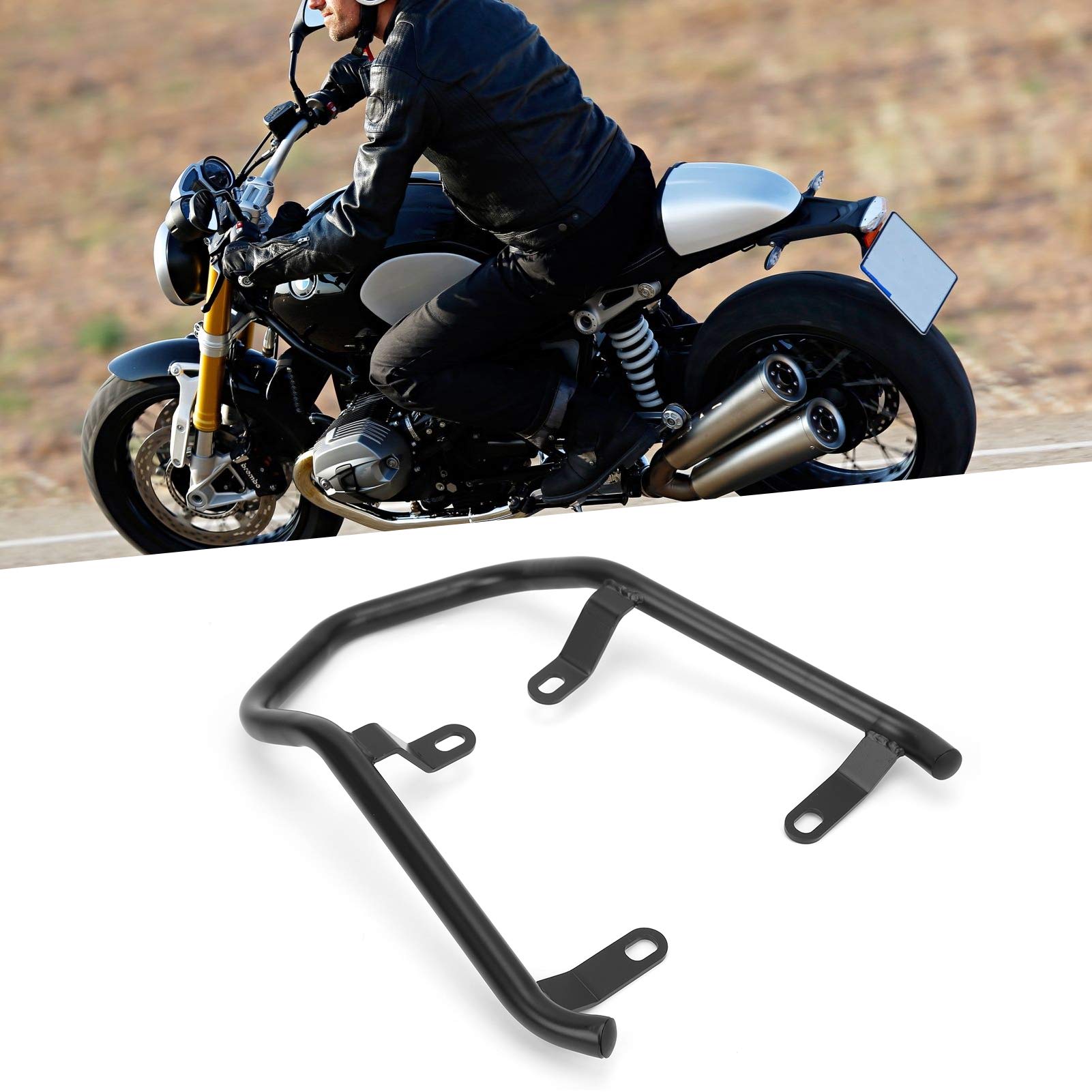 KIMISS Asiento Trasero de Motocicleta Apoyabrazos Portaequipajes Barra de Agarre para R NineT Scrambler/Pure