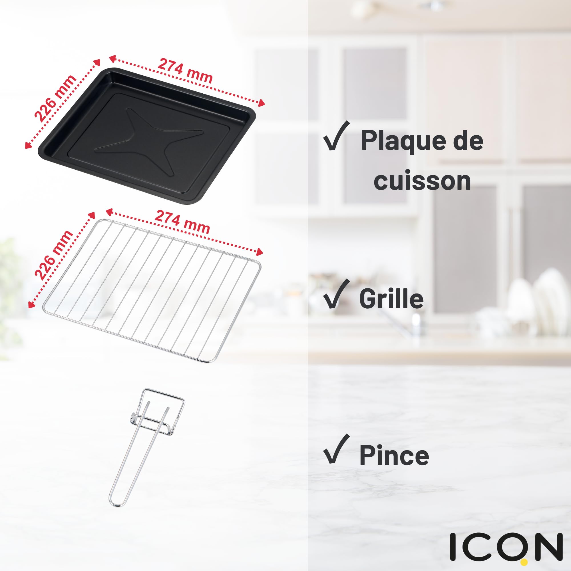 ICQN Kompaktowy mini piekarnik 15 litrów, 1200 W, timer 60 min, 3 funkcje gotowania, 90°-230°C, mały piekarnik kempingowy, antracytowy, 2 lata