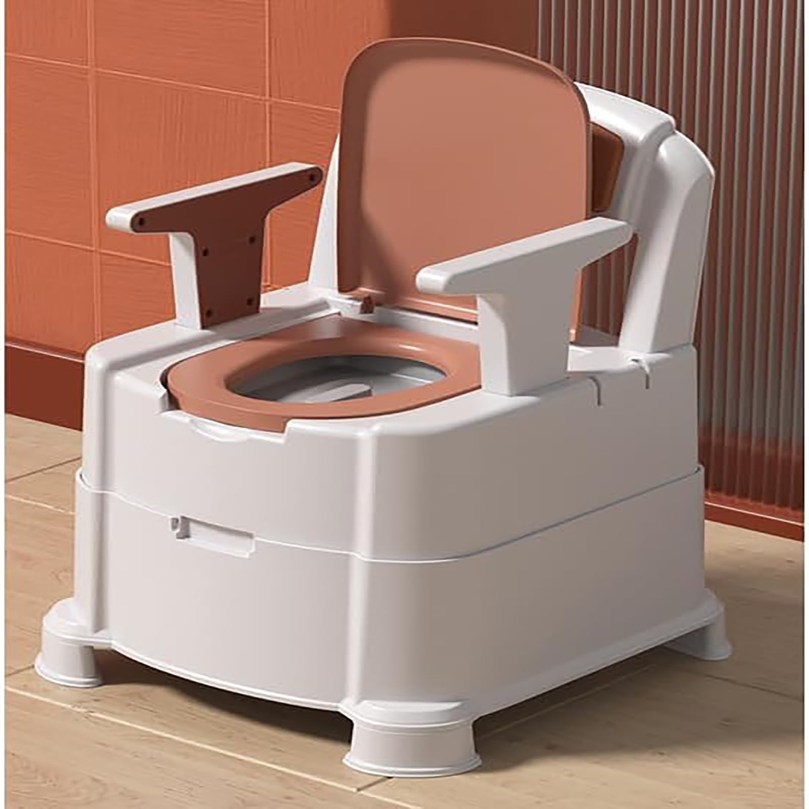 Chaise de toilette senior rembourrée et tabouret de salle de bain portable