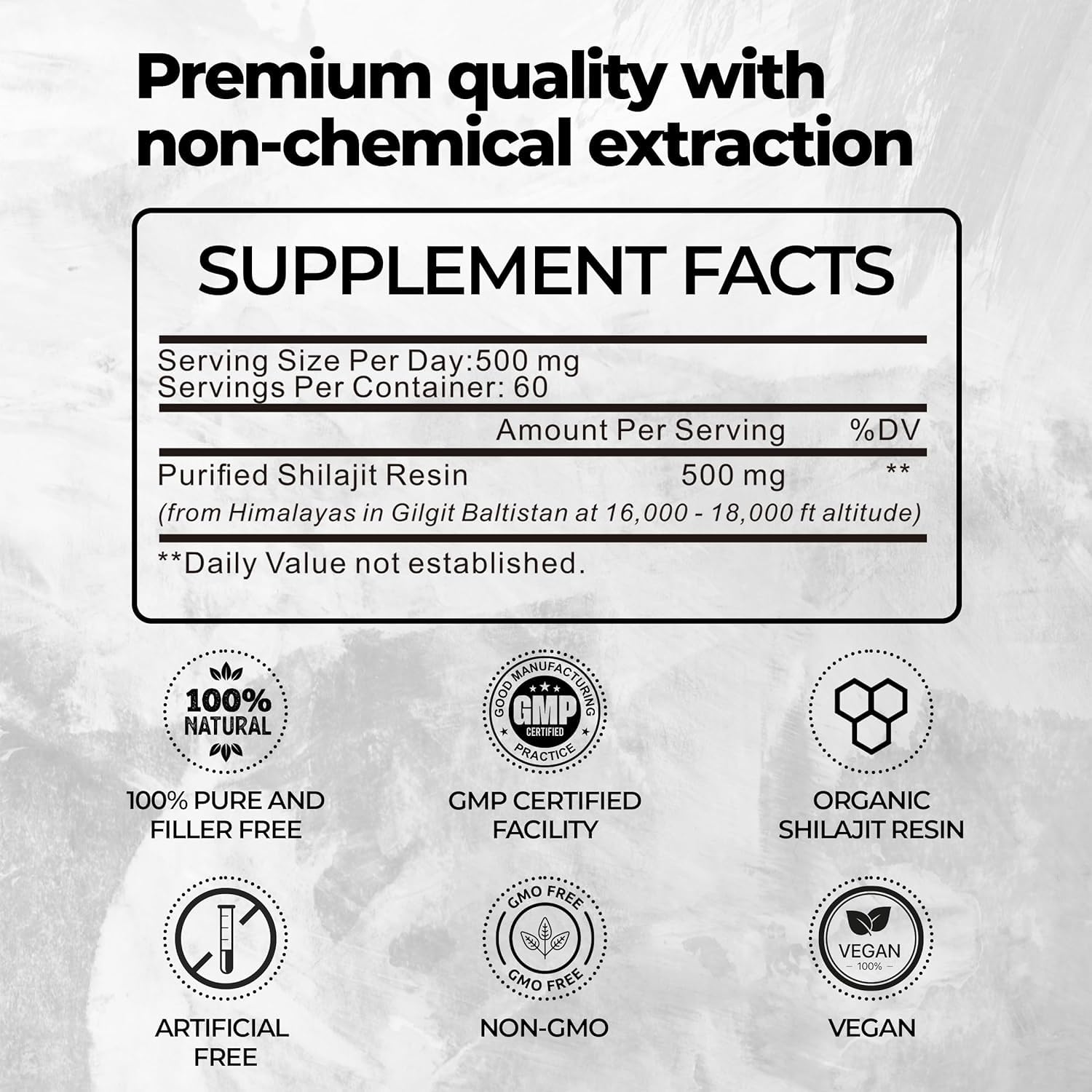 Pure Shilajit Himalayan Shilajit - 600 mg 100% naturale biologico Shilajit con 85+ tracce di minerali e acido fulvico per energia, forza e immunità, 30 grammi (1 x)