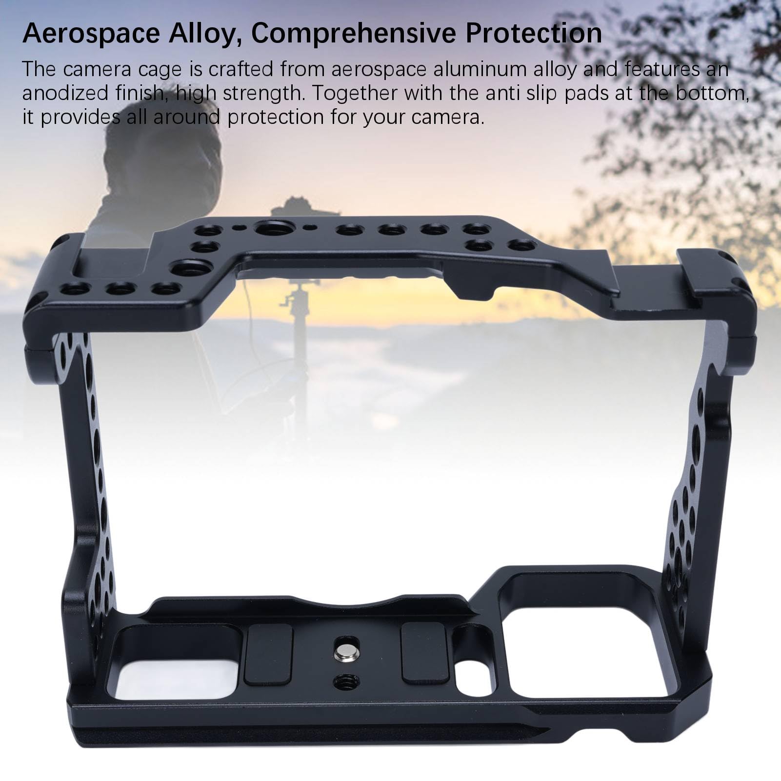 Generic Gabbia per Fotocamera per Produzione Video per A7M3 A7R3 Piastra a Sgancio Rapido Scivolo Scorrevole Rig per Fotocamera per Creatori di Contenuti In Lega di Alluminio