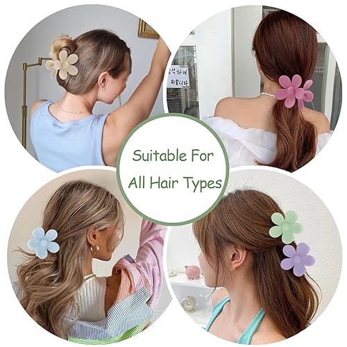 Miniatura 6 de 6 pinzas para el pelo de flores, pinzas mate para mujer, pinzas de flores para cabello grueso y delgado, pinzas grandes para niñas, clips